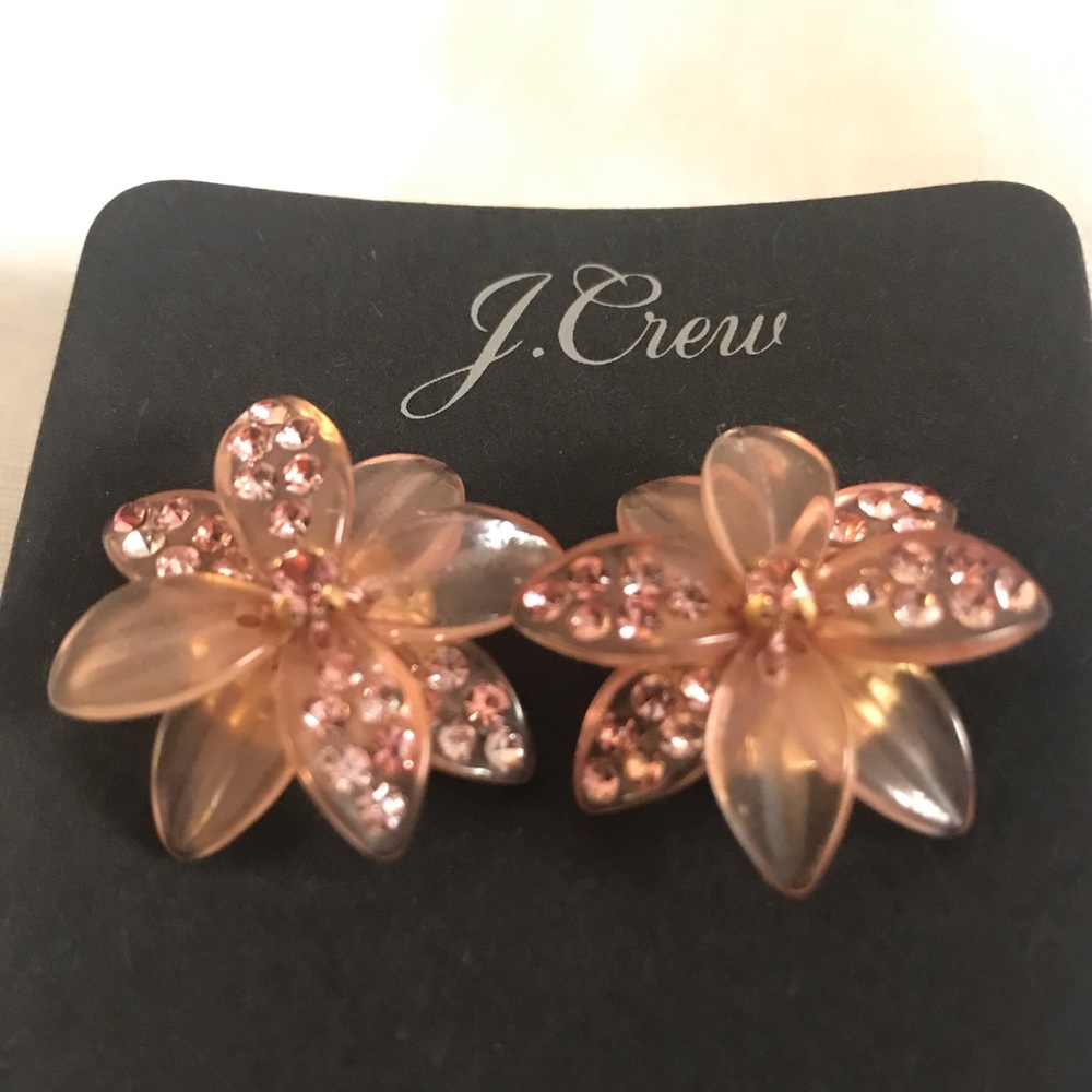 JCrew Pink Flower Earrings